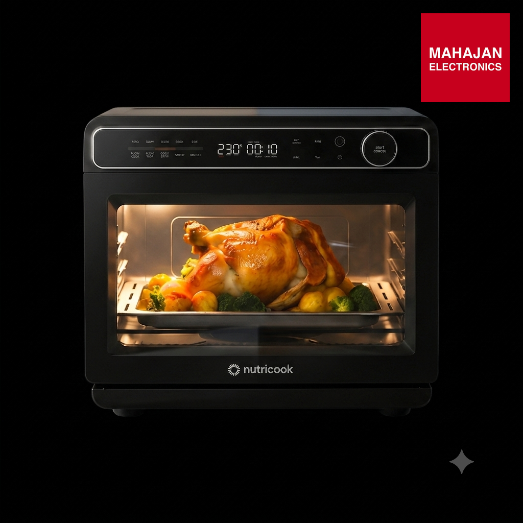 Nutricook Steami X 24L Black (Steam + Air Fryer Oven) with 10-in-1 functions like Steam Cook, Steam Roast – Mahajan Electronics Online.