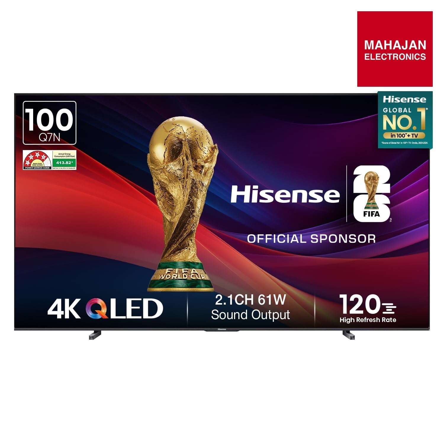 Hisense 100Q7N 254 cm (100 inches) Q7N Series 4K Ultra HD Smart QLED TV (Dark Grey)-Online Mahajan Electronics – Mahajan Electronics Online.