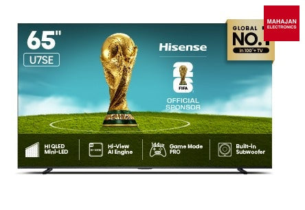 Hisense U7SE 164 cm (65”) 4K Ultra HD Mini-LED&nbsp; Smart TV (U7SE Series)-Online Mahajan Electronics – Mahajan Electronics Online.