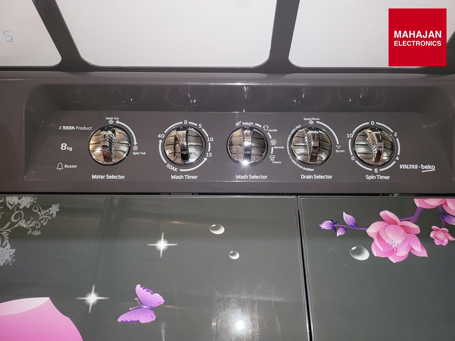 Voltas Beko WTT80DGRG/GRSSWH5GBDE 8 Kg 5 Star Semi Automatic Top Load Washing Machine Grey-Online Mahajan – Mahajan Electronics Online.