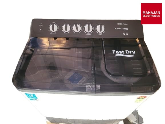 Voltas Beko WTT120UPA/GRSSWH5PTDA, 12 Kg 5 Star Semi-Automatic Top Loading Washing Machine ( Grey, Pulsator – Mahajan Electronics Online.