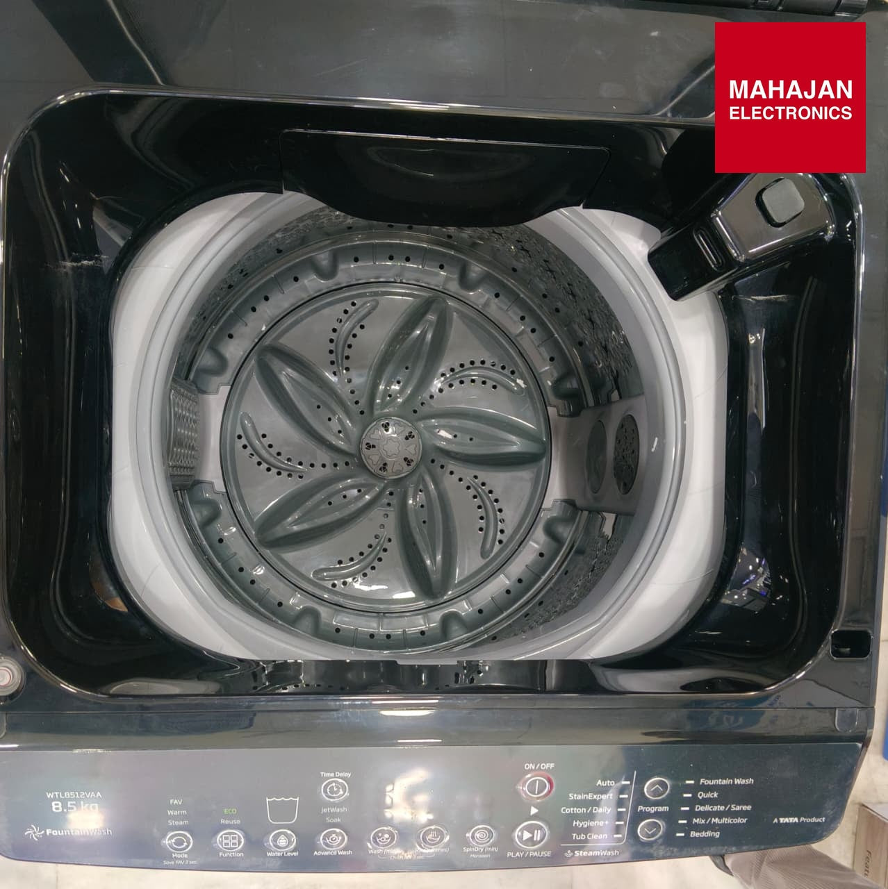 Voltas Beko WTL8512VAA/BPGJHD 8.5 Kg Fully Automatic Top Load Washing Machine | 5 Star | In-Built Heater | Black Voltas Beko