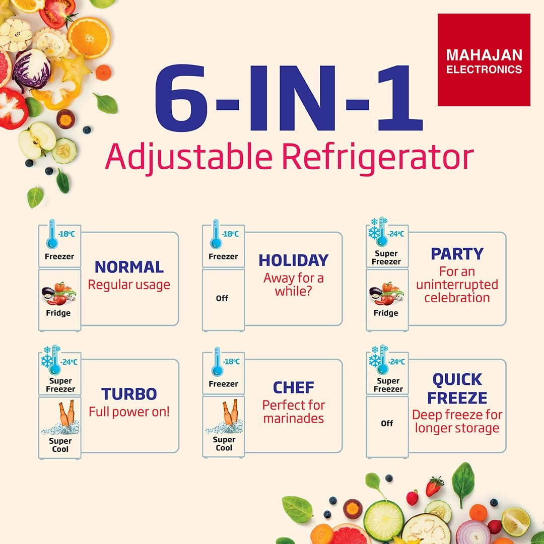 Voltas Beko RFF334D /1WPV100RXBD 283L 1 Star Frost Free Double Door Refrigerator | Wooden Black | ProSmart Inverter Compressor Voltas Beko