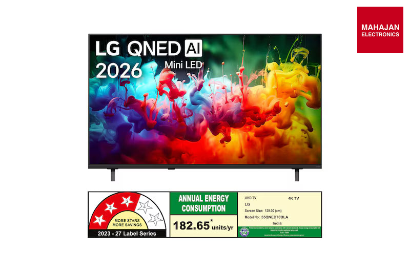 LG 55QNED70BLA 139 cm (55 Inch) QNED AI QNED70 Mini LED 4K Smart TV (2026 Model) LG