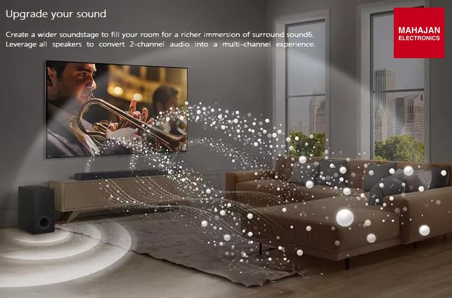 LG S70TR 5.1.1 Channel Soundbar with Dolby Atmos, Wireless Rear Speakers & Subwoofer | 500W | WOW Orchestra | Black LG