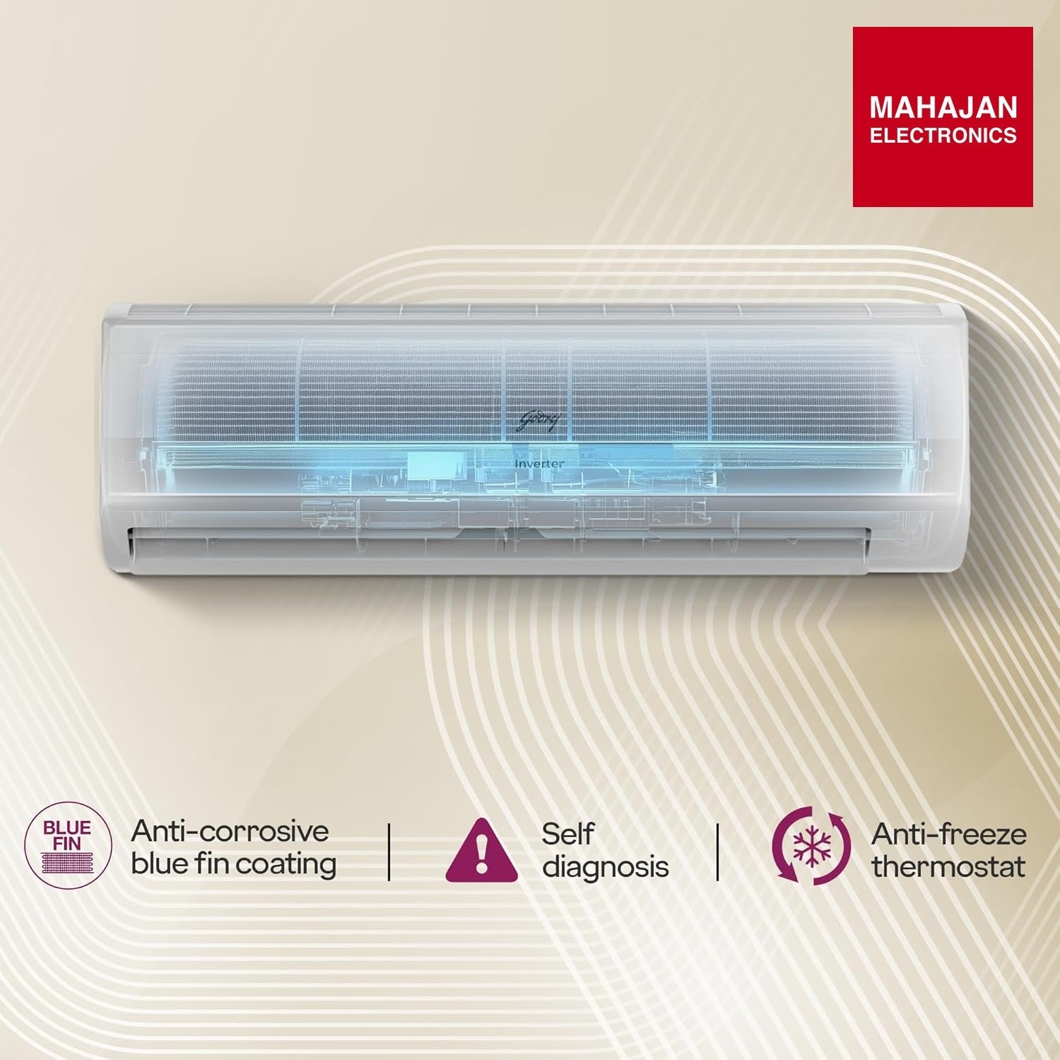 Godrej HIC 24J3TS WA 2 Ton 3 Star AC | New star rated | Inverter Split AC | 5-Year Comprehensive Warranty | AI Powered | 5-in-1 Convertible | I-Sense Technology | Self-clean (AC 2T EC HIC 24J3TS WA, White) Godrej