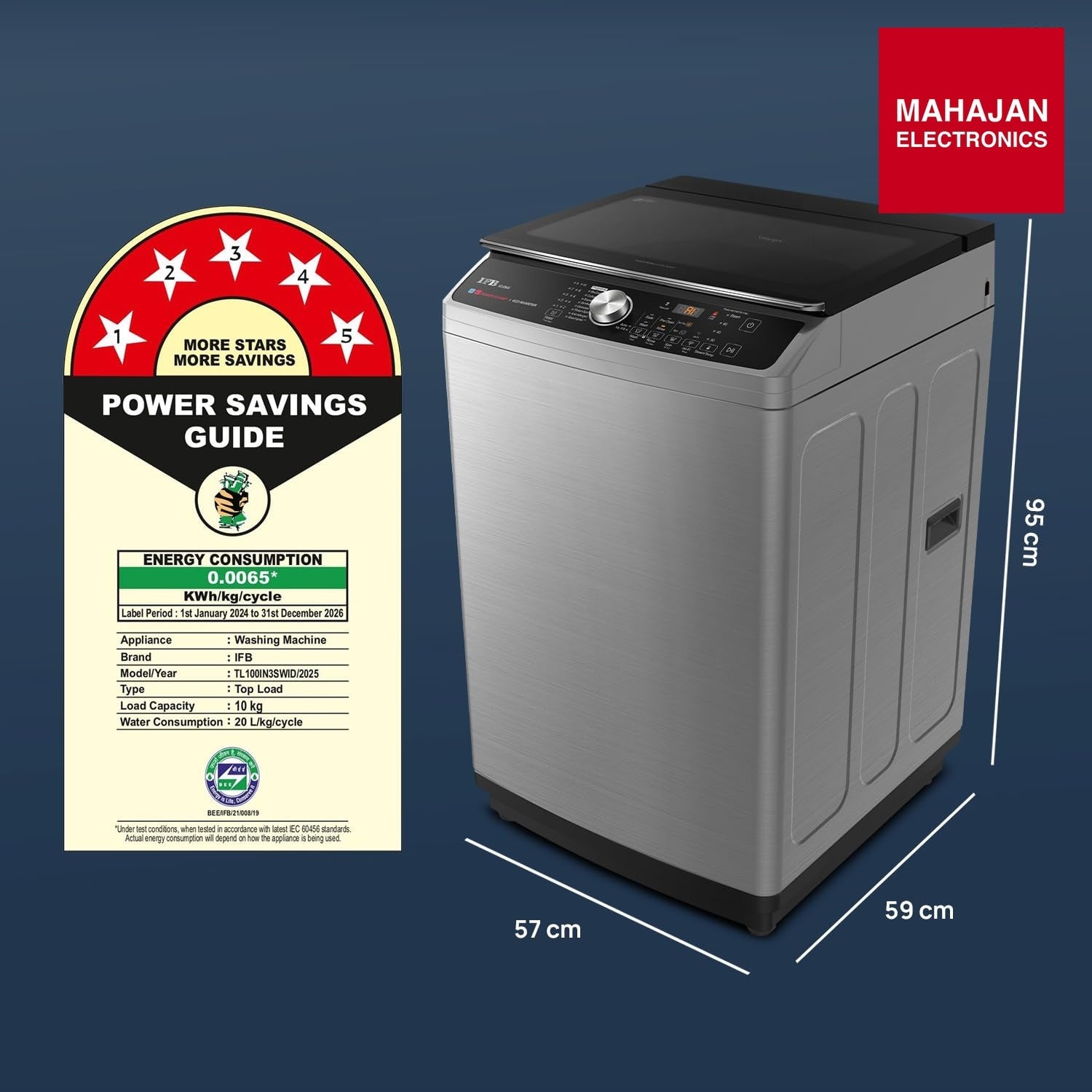IFB TL100IN3SWID 10 Kg 5 Star AI Powered Fully Automatic Top Load Washing Machine with Inbuilt Heater & Wi-Fi – Inox IFB