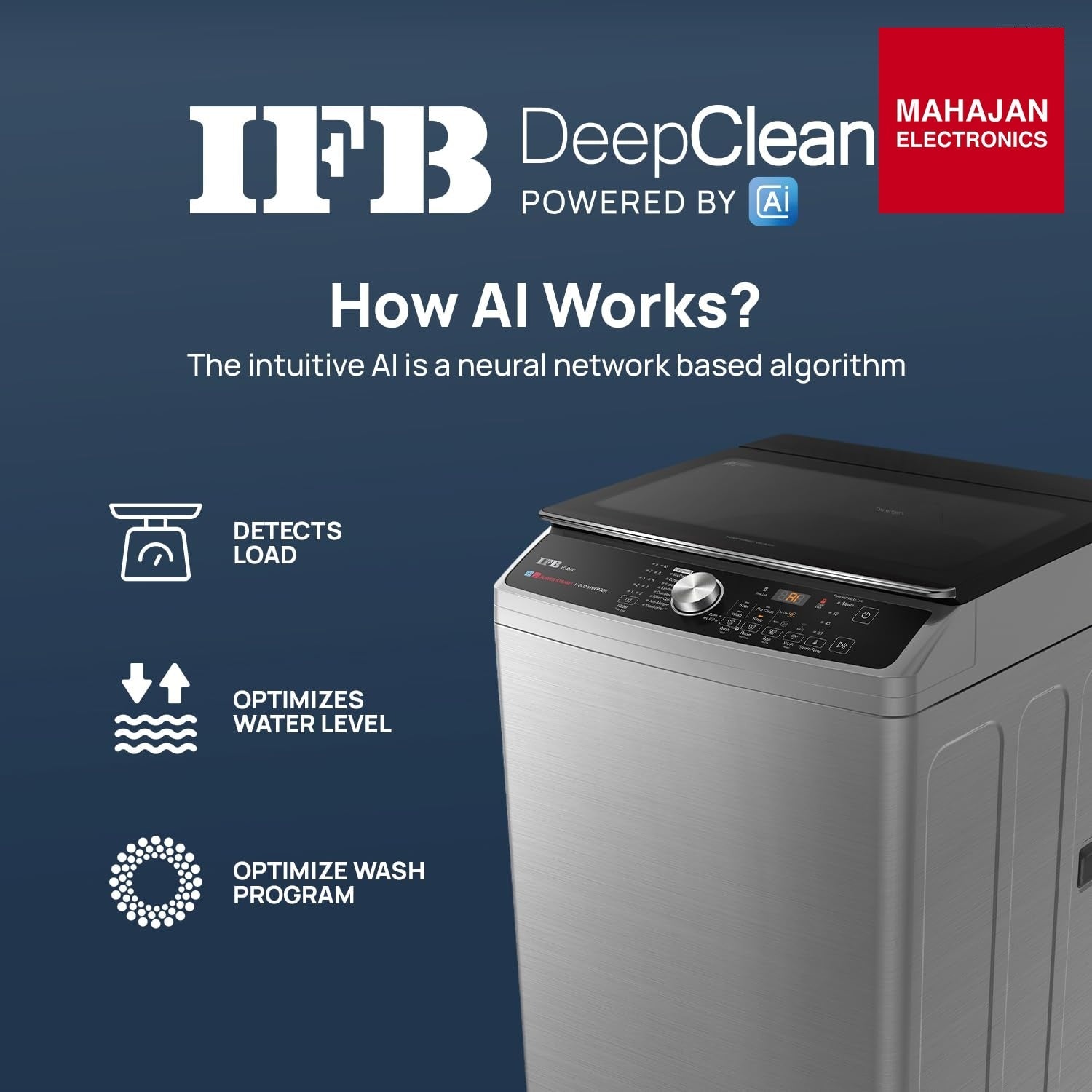 IFB TL100IN3SWID 10 Kg 5 Star AI Powered Fully Automatic Top Load Washing Machine with Inbuilt Heater & Wi-Fi – Inox IFB