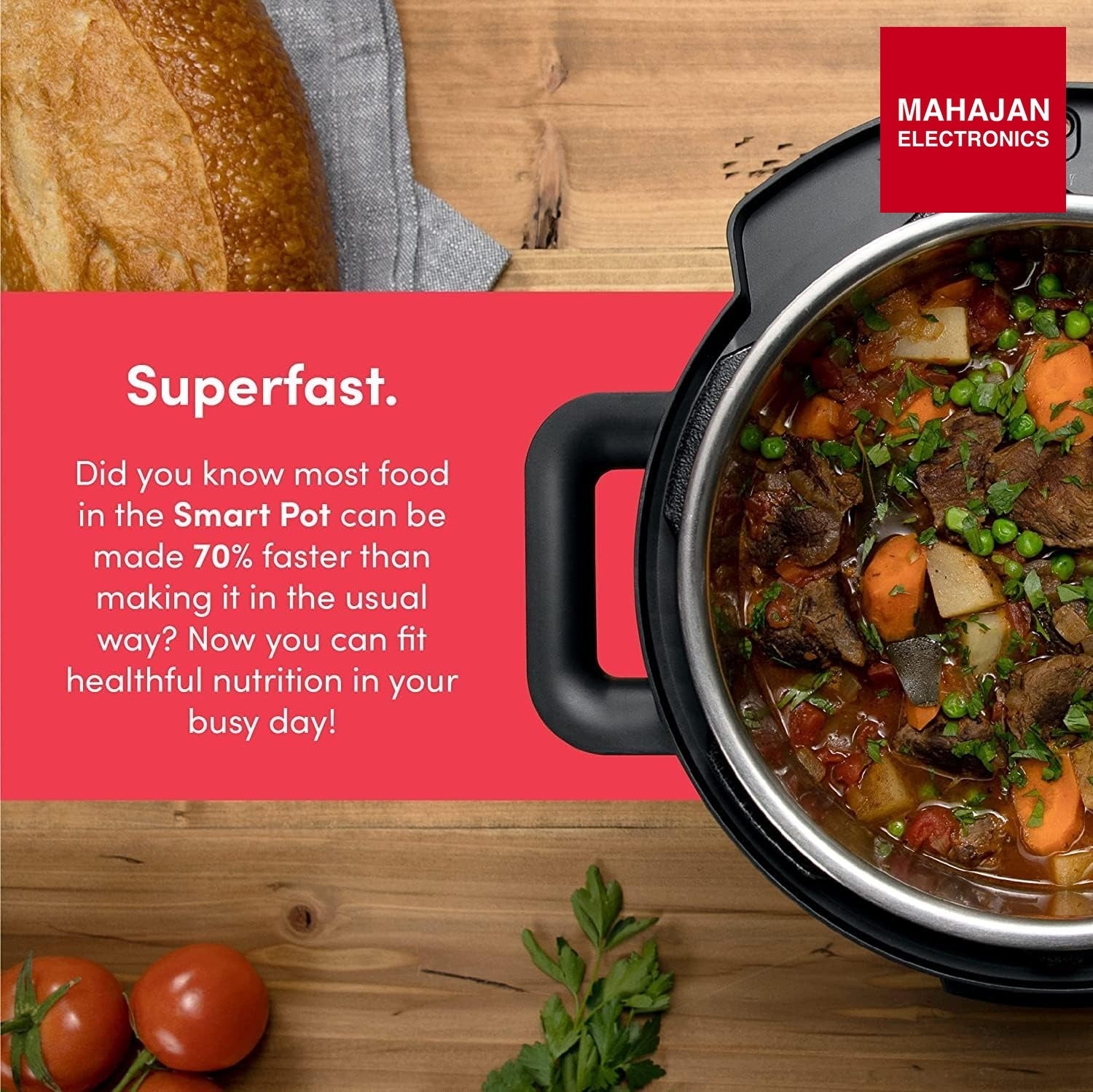 Nutricook SP204K Stainless Steel Smart Pot 2 (6 QT | 6 Litre), 1000W, 9 In 1 Instant Programmable Electric – Mahajan Electronics Online.