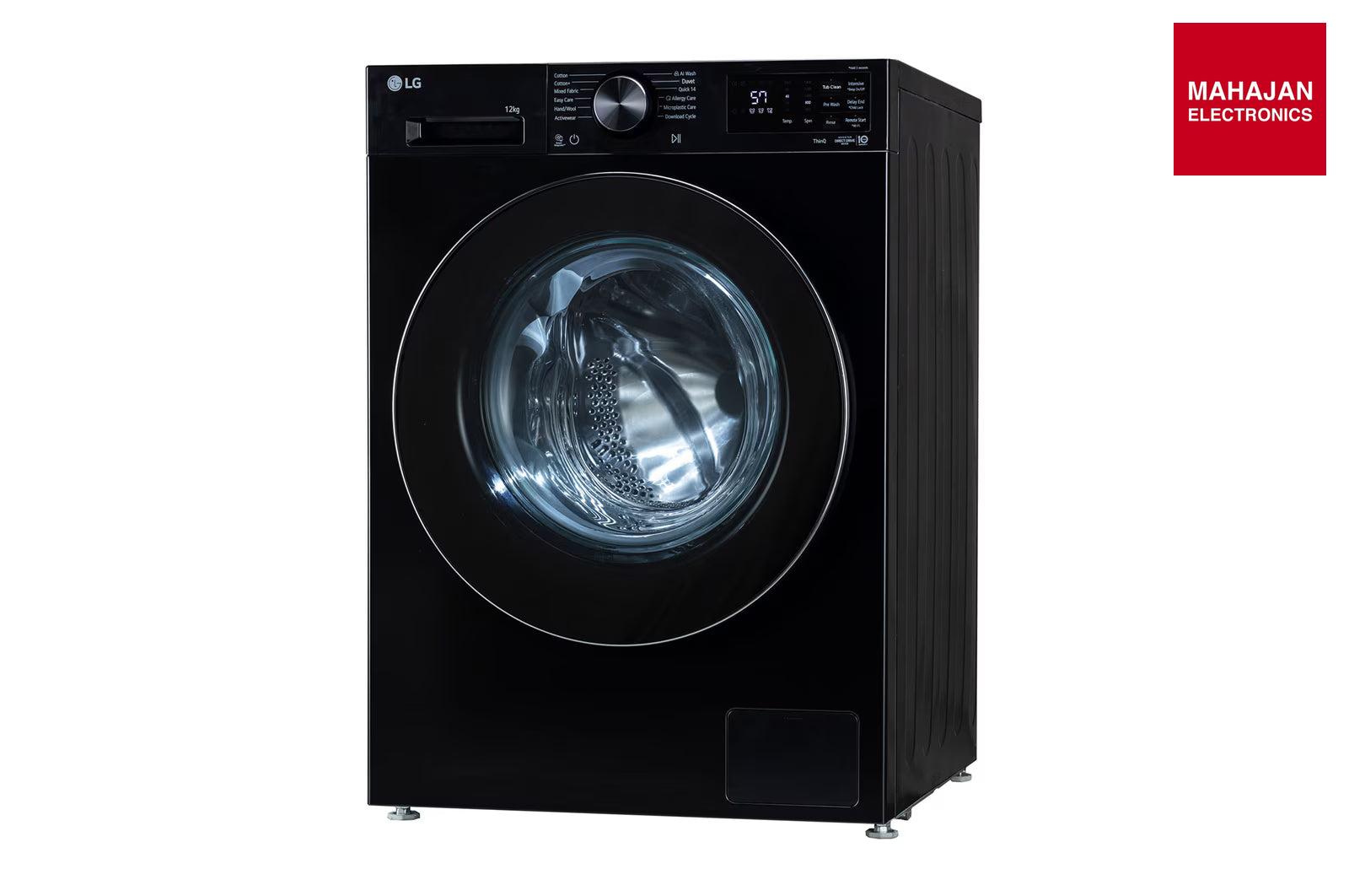 LG FX1412N3O 12 KG Front Load Washing Machine, AI Direct Drive™, 6 Motion DD, Steam, Onyx Black, 5 Star LG – Mahajan Electronics Online.