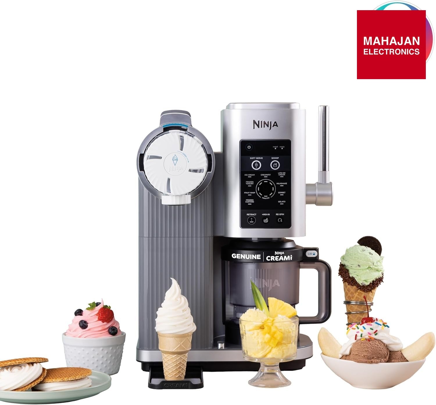 Ninja NC701EU CREAMi Scoop & Swirl Ice Cream Maker and Ice Cream Yogurt Maker with 2 Tubs, 13 Functions – Mahajan Electronics Online.