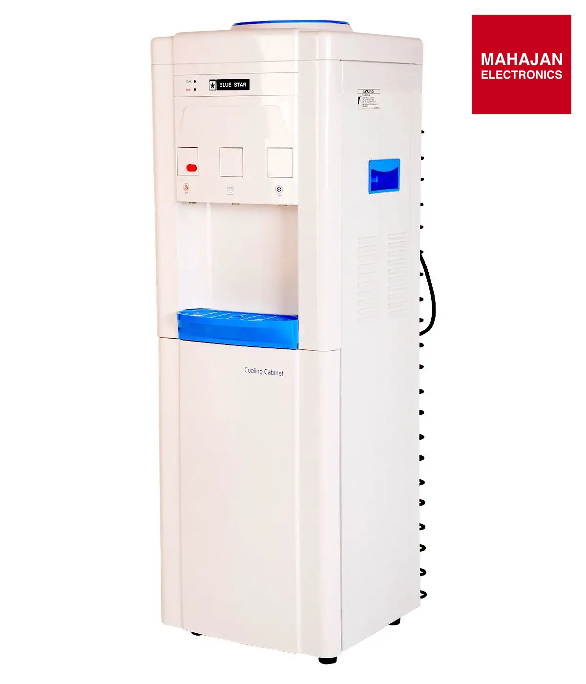 Blue Star BWD3FMRGA Water Dispenser with Refrigerator | Hot, Cold & Normal Taps, 14L Fridge, ABS Body, Stainless Steel Tank Bluestar