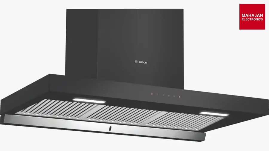 Bosch DWBA98G60I 90 cm Self Clean Technology glass Kitchen Chimney (HOOD  Oil collector Filter technology, Touch Control, Black) Bosch