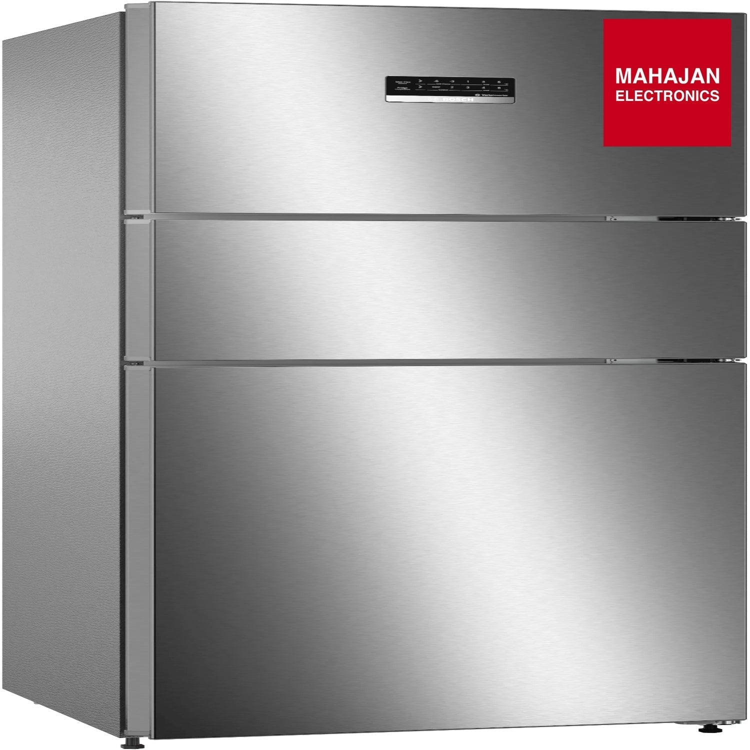 Bosch CMC33K05NI Serie 4 332 Litres Frost Free Vario Inverter Triple Door Refrigerator (MultiAirflow System,  Smoky Steel) Bosch