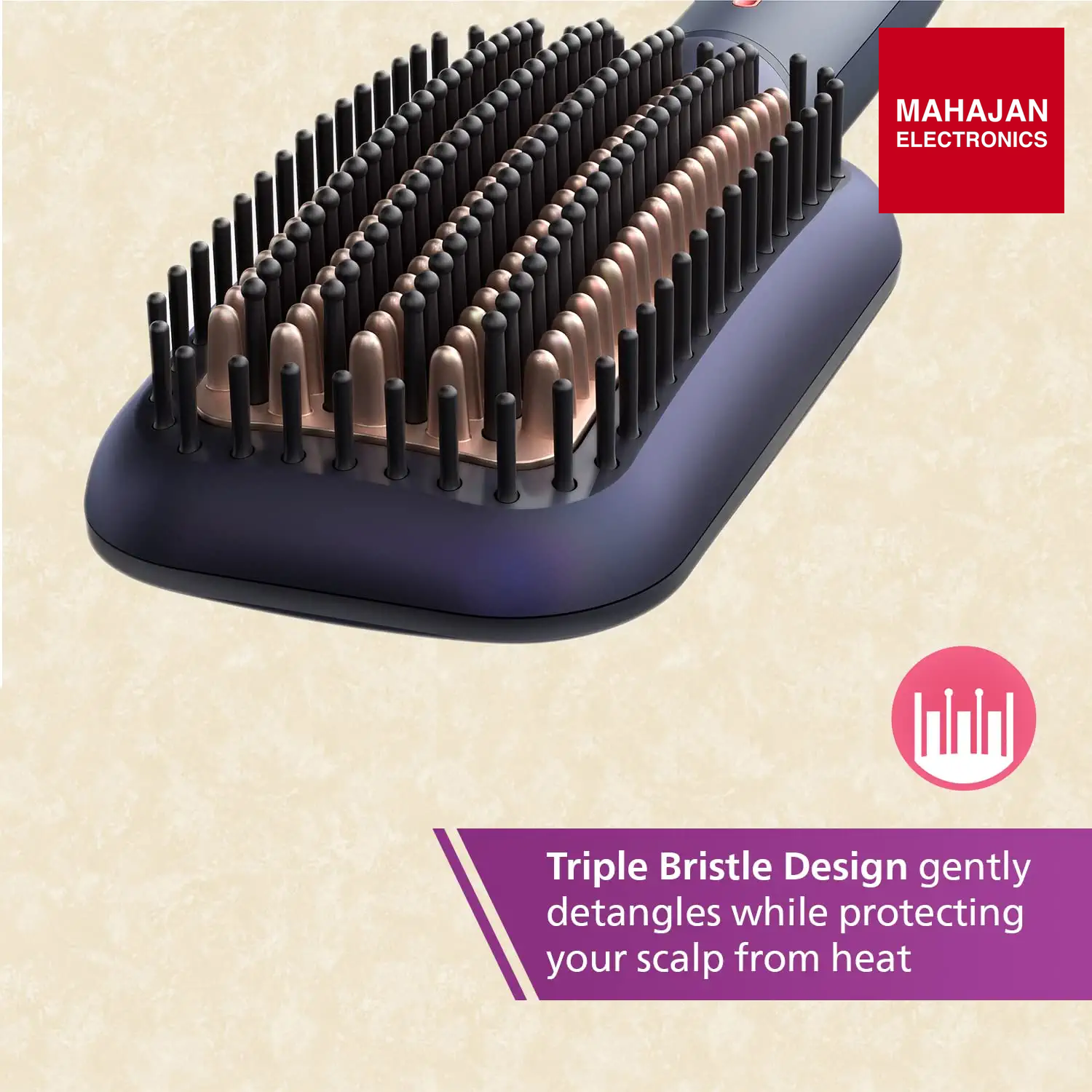 Philips BHH885/10 Heated Straightening Brush  (New). ThermoProtect Technology, Ionic care Philips