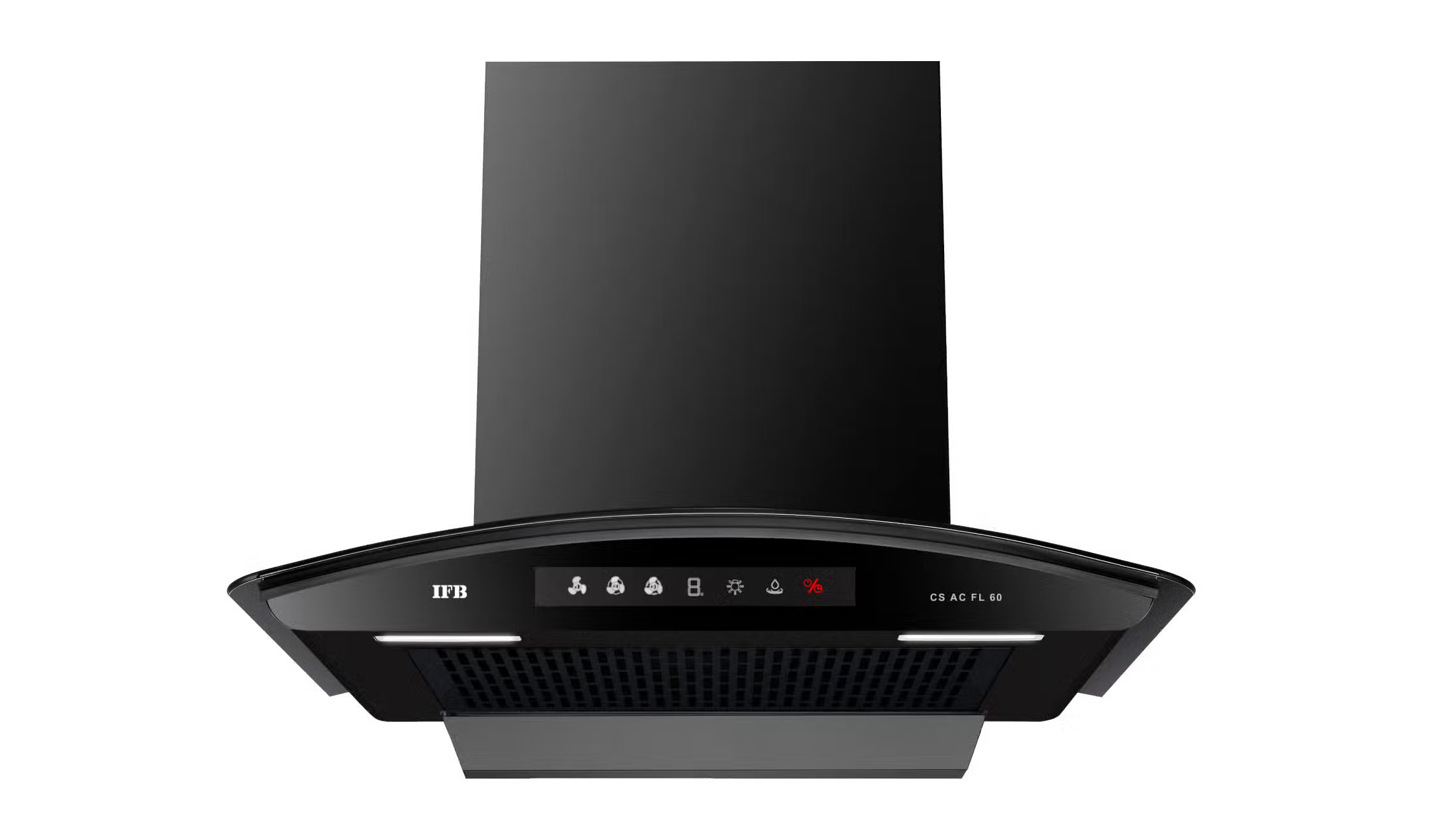 IFB CS AC FL P 60 60cm Wall Mount Chimney| Auto Clean | Hand Sensor + Feather Touch Controls | Decorative Black Glass Finish.Mahajan  Electronics Online