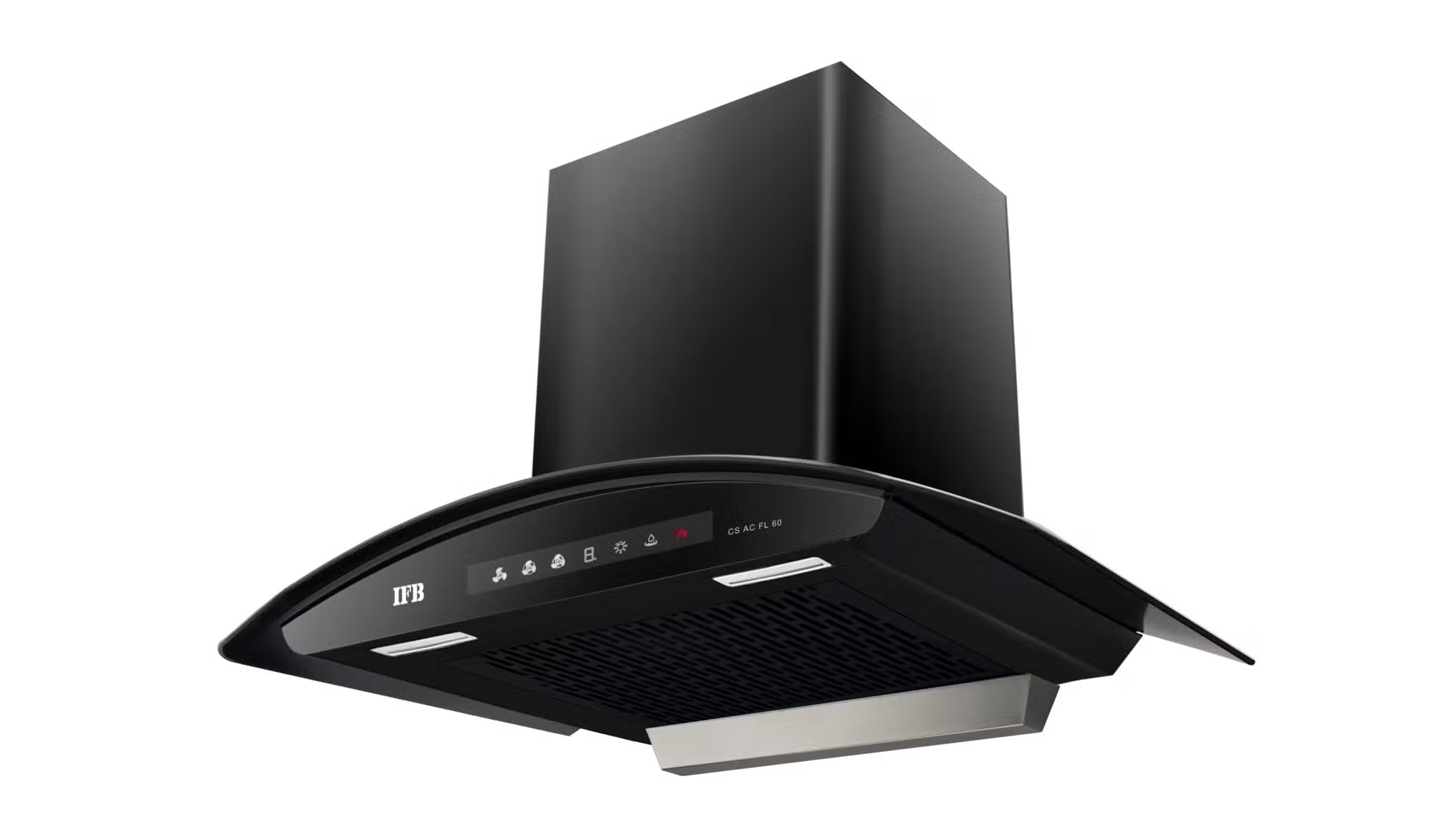 IFB CS AC FL P 60 60cm Wall Mount Chimney| Auto Clean | Hand Sensor + Feather Touch Controls | Decorative Black Glass Finish.Mahajan  Electronics Online
