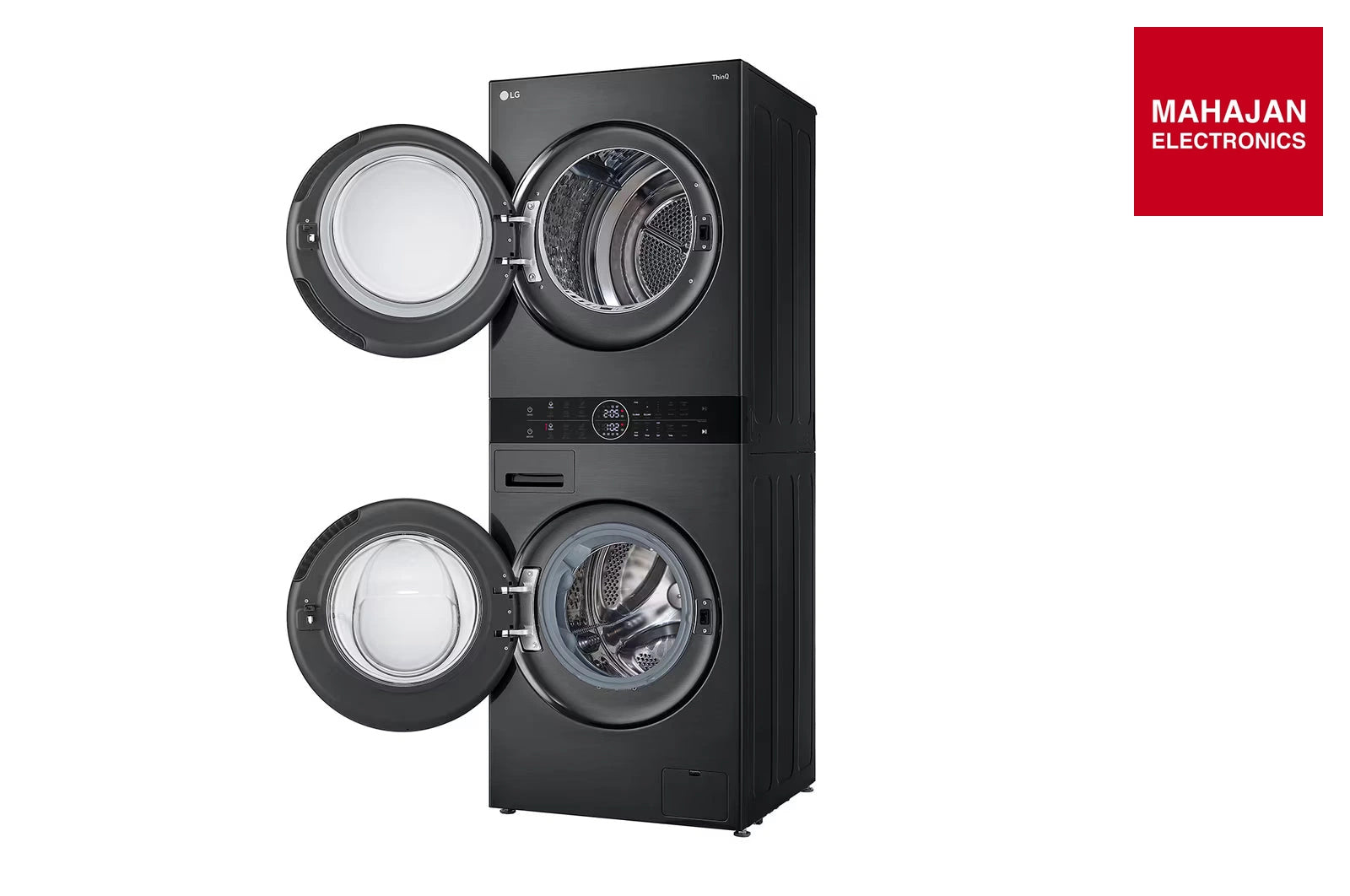 LG FWT1310PB 13 kg (Wash) / 10 kg (Dry) WashTower™ with AI Direct Drive™, Dual Inverter Heat Pump™, Platinum Black, 5 Star secondary product image with Mahajan Electronics logo