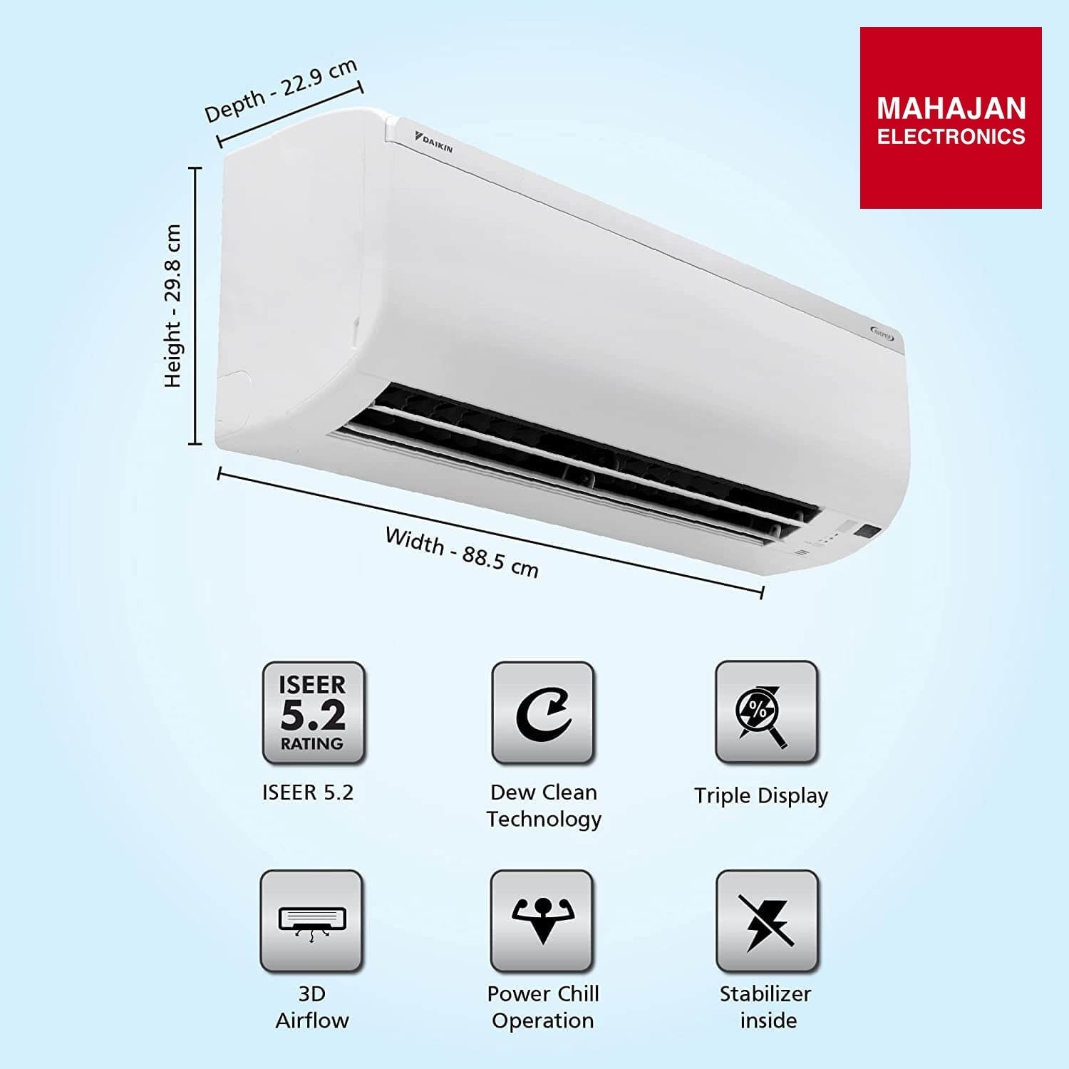 Daikin 1.8 Ton 5 Star Inverter Split AC MTKM60UV16 Daikin
