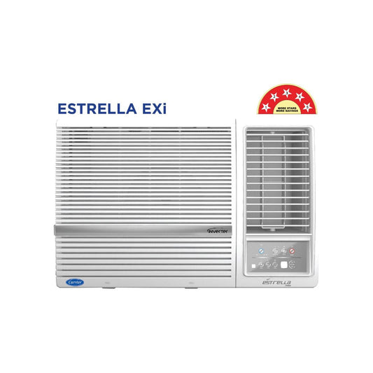 Carrier 18k ESTRELLA EXI 1.5 Ton 5 Star inverter Window AC 2024 Copper, White CIW18EC5R32F0