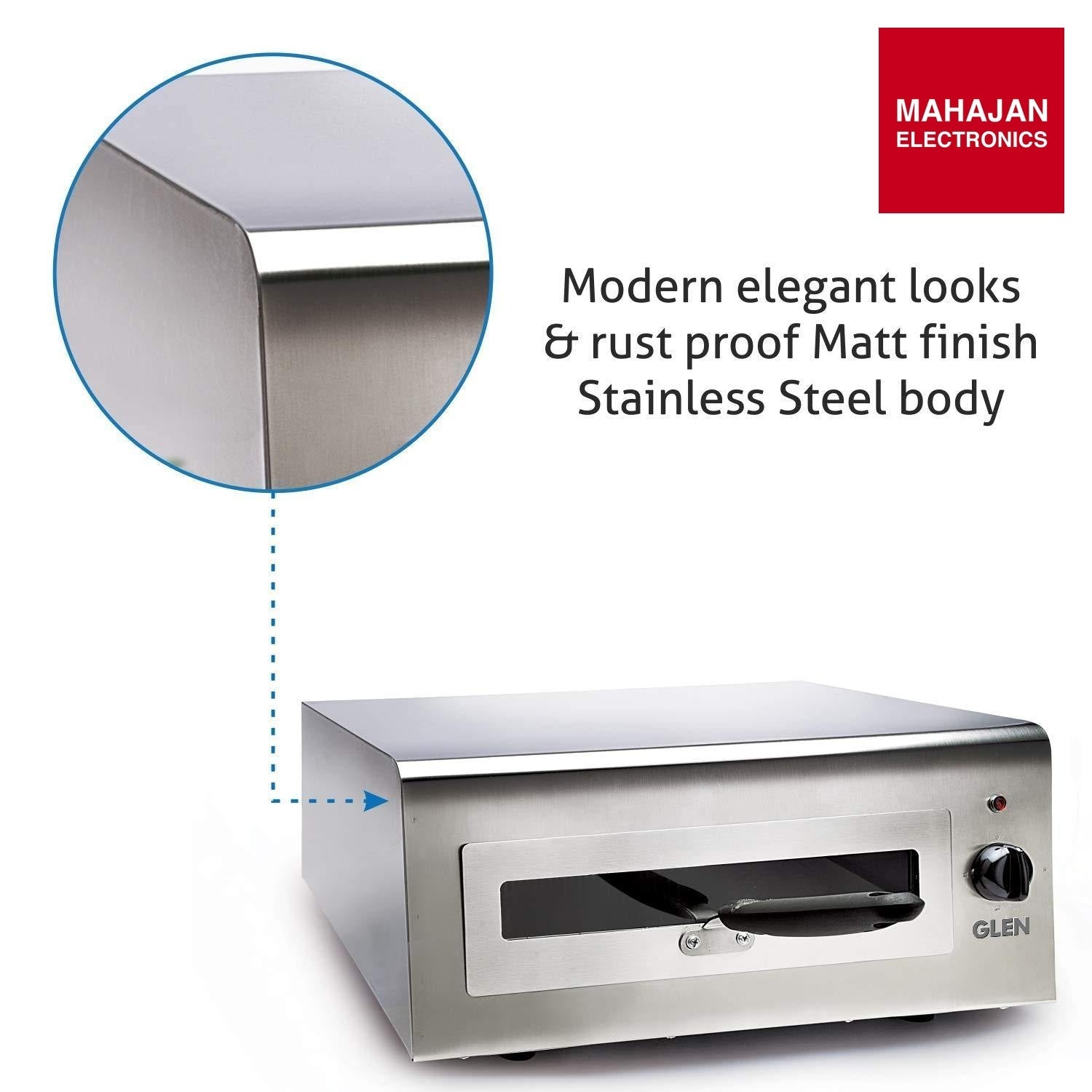 Glen Electric Tandoor 5014 | 1100 W Stainless Steel Body | Healthy Oil-Free Cooking | Mahajan Electronics Delhi NCR GLEN