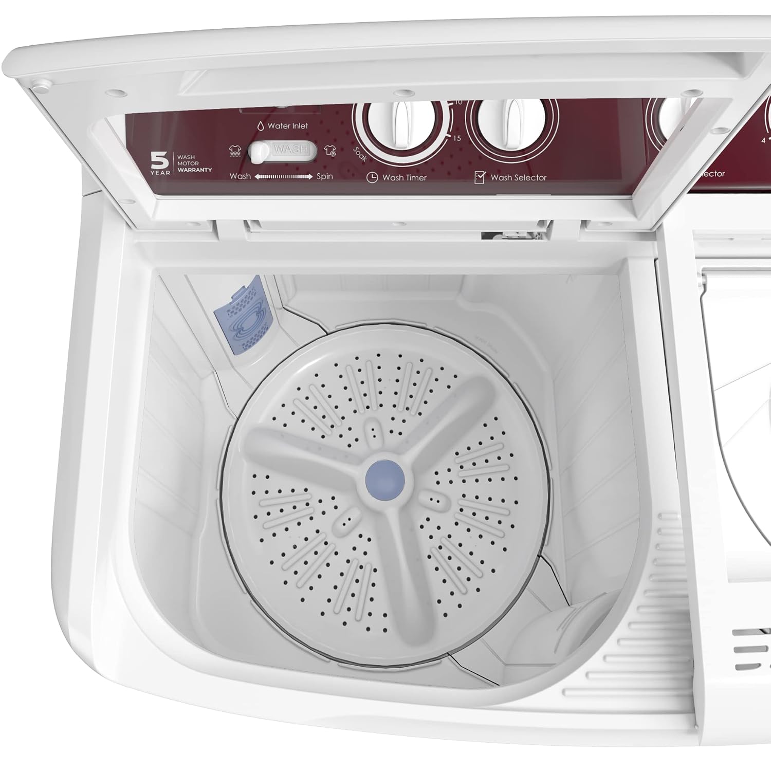 Godrej WS EDGE CLS+ 72 TN3 M WNRD 7.2 Kg Semi-Automatic Top Loading Washing Machine Appliance ( Wine Red ) (TOUHENED GLASS)-Online Mahajan Electronics