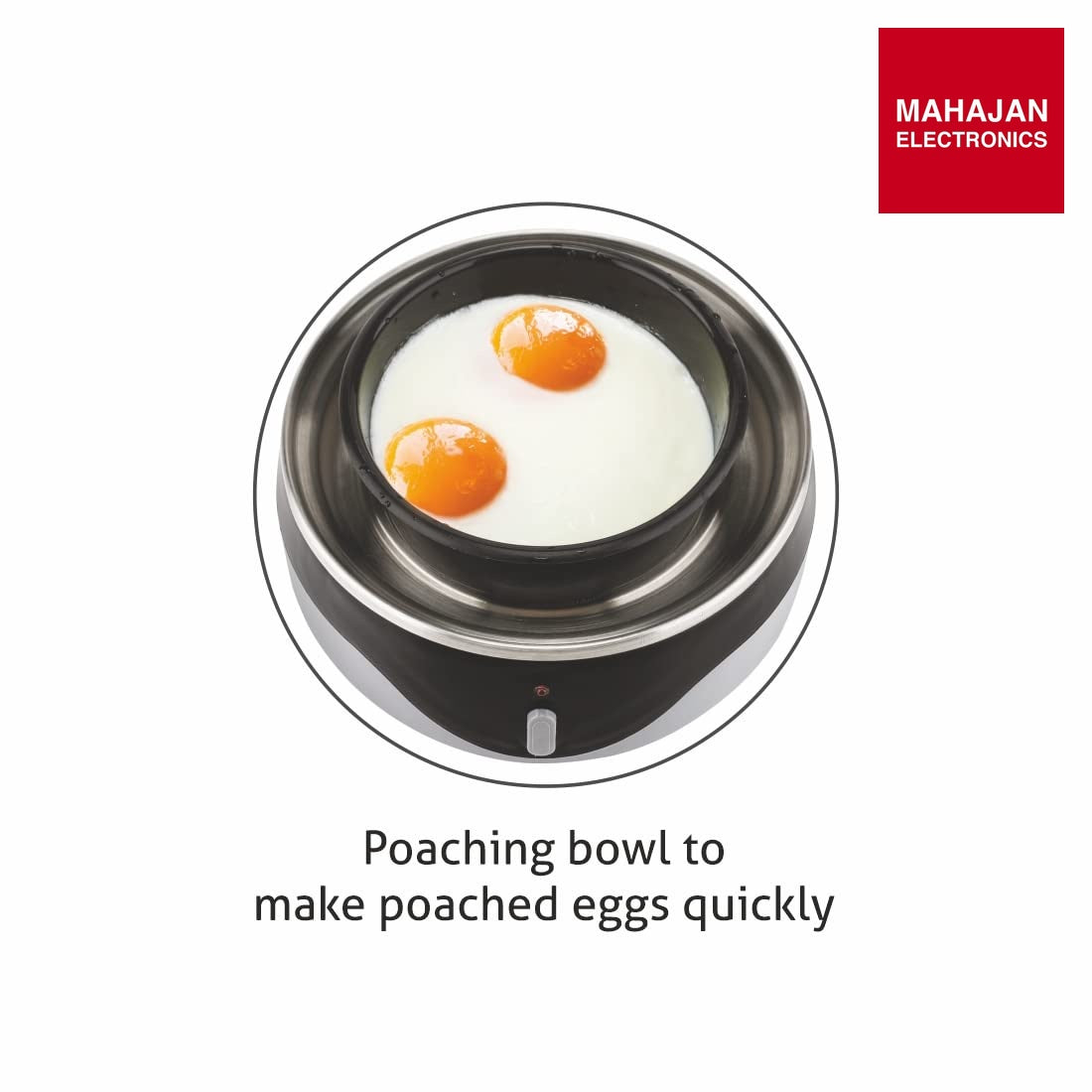 Glen Egg Boiler SA-3030 | 350W Egg Cooker | Boils 7 Eggs | Auto Shut-Off | Poaching Cup | Mahajan Electronics Delhi NCR GLEN