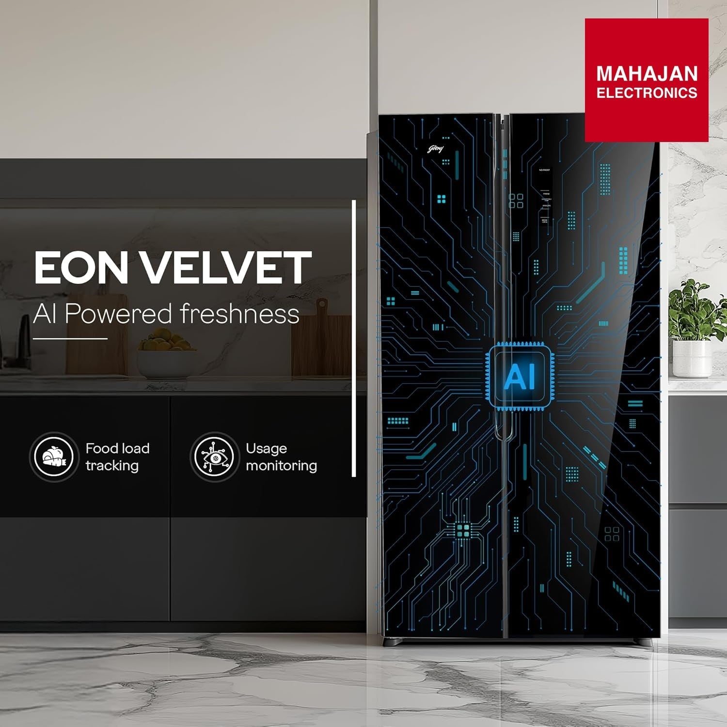 Godrej EON Velvet Opera Black Refrigerator - Mahajan Electronics