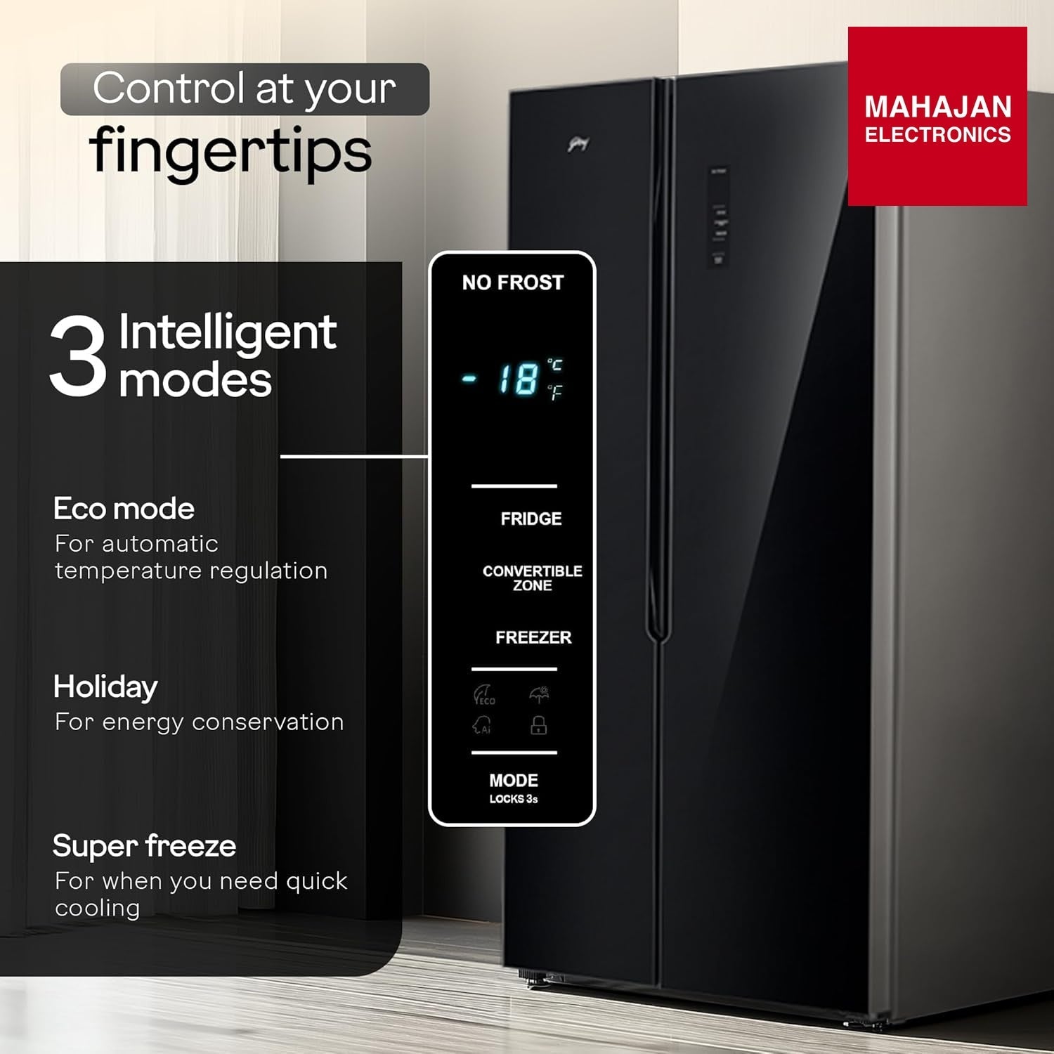 Godrej EON Velvet Opera Black Refrigerator - Mahajan Electronics