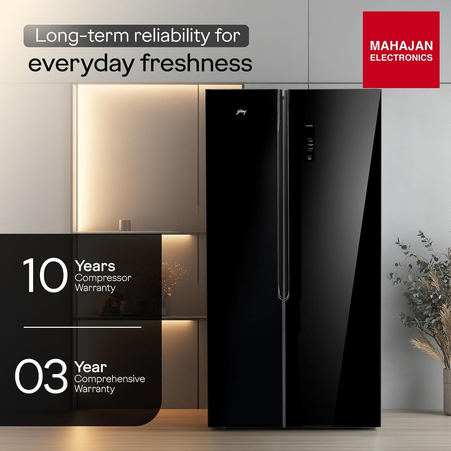 Godrej EON Velvet Opera Black Refrigerator - Mahajan Electronics