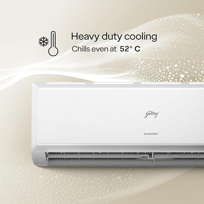 Godrej SIC 12PTC3 WYQ 1 Ton 3 Star, 5-In-1 Convertible Cooling, Inverter Split AC (Copper, 2025 Model, Heavy duty cooling at 52 °C, White- Mahajan Electronics Online