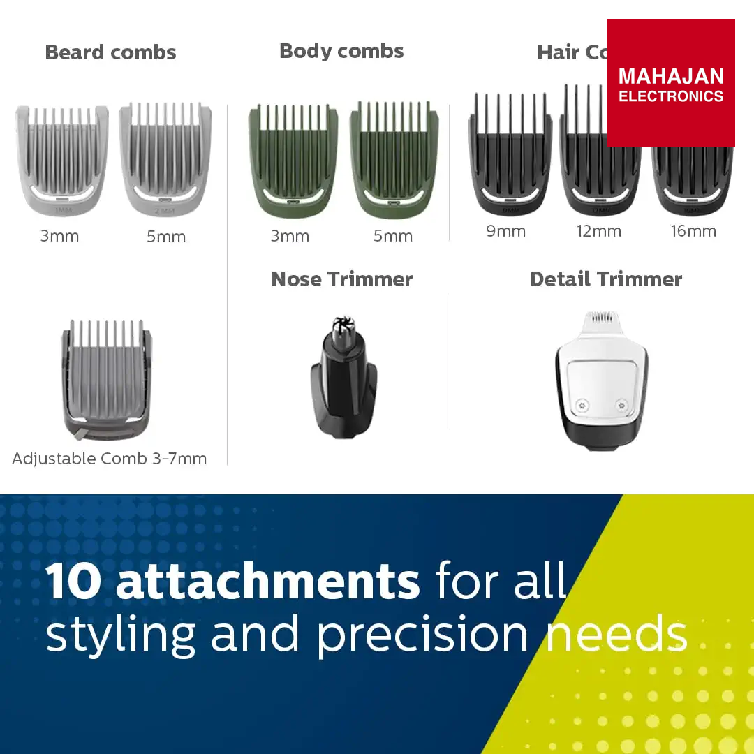 Philips Multi Grooming Kit MG7707/15, 12-in-1, Face, Head and Body - All-in-one Trimmer Philips