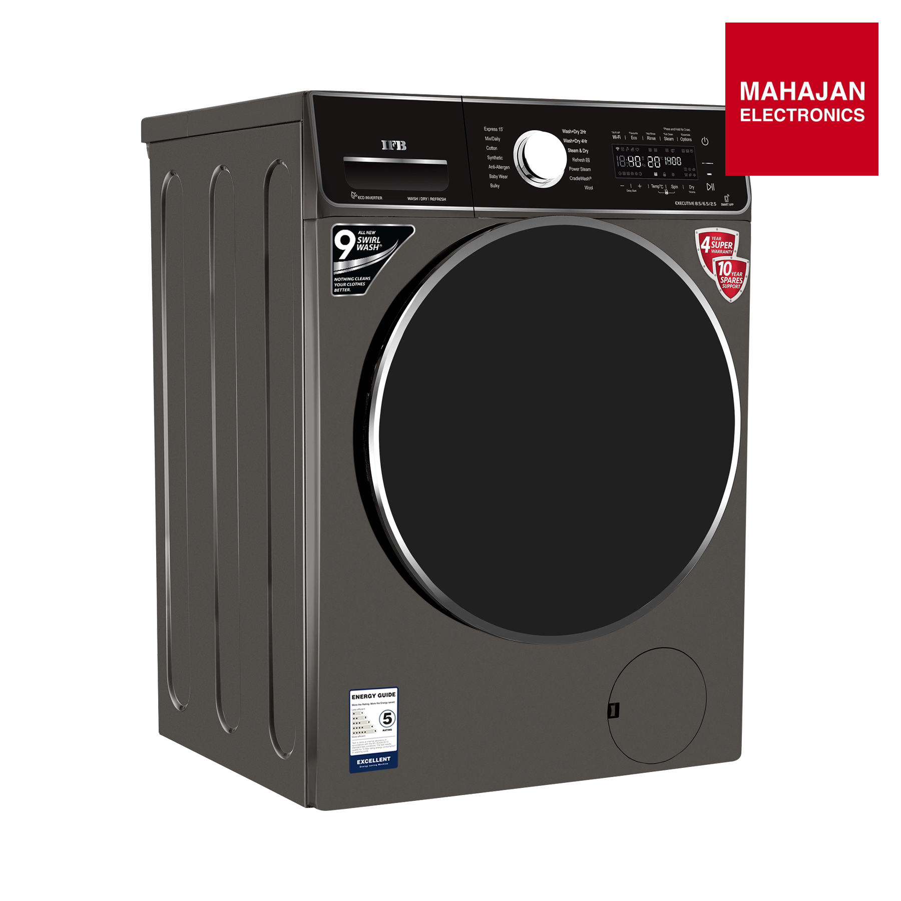 IFB Washer Dryer Executive ZXM 8.5/6.5kg 5 Star Inverter Fully-Automatic Front Loading Washing Machine IFB