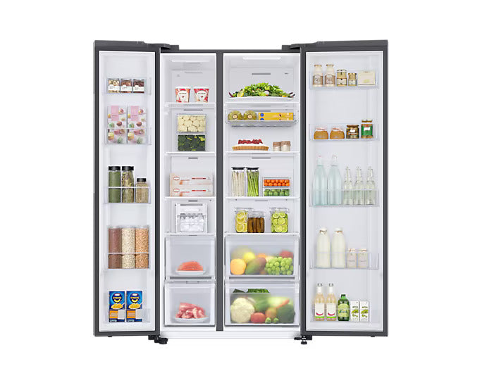 Samsung RS76CB81A333 653 L BESPOKE Convertible 5in1 Side by Side Refrigerator Glam Deep Charcoal