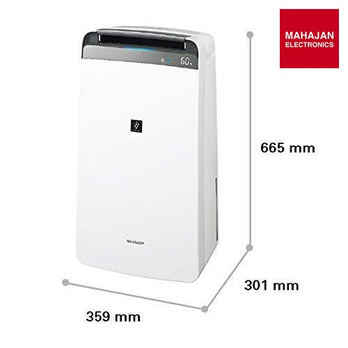 SHARP DW-J20FM-W-DE Air Purifier & Dehumidifier | 20L/Day Moisture Removal | Plasmacluster Technology | HEPA Filter | Covers 550 Sq. Ft. | Laundry Mode Sharp