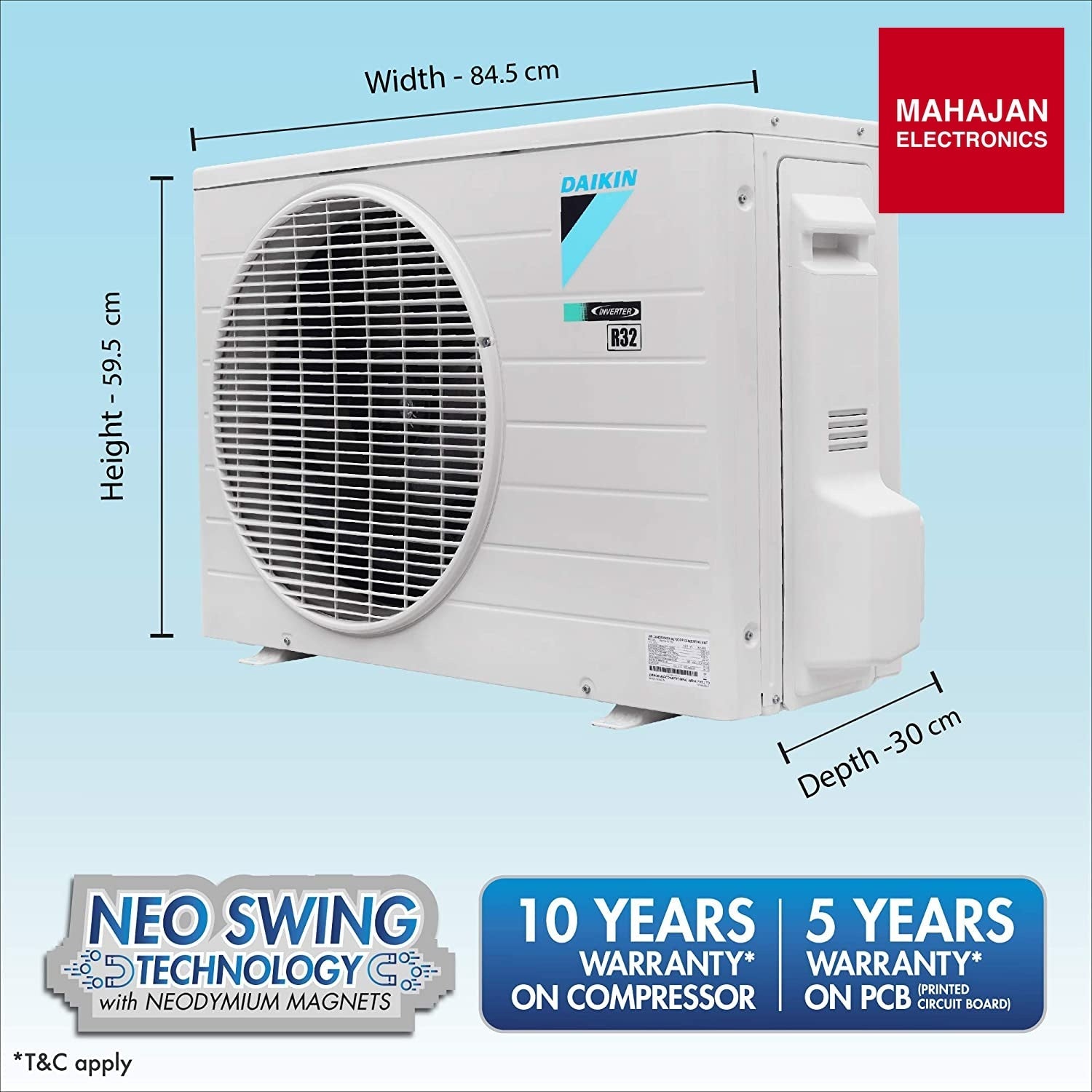 Daikin JTKJ60UV16 1.8 Ton 5 Star Inverter Split AC with Streamer Discharge Air Purification | Neo Swing Compressor | R32 Refrigerant Daikin