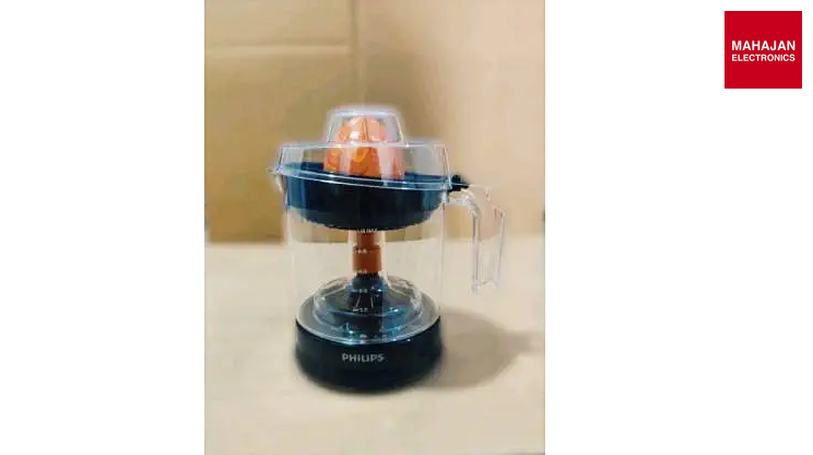 Philips HR2799/00 Citrus Press Juicer with 2-Way Rotation, Adjustable Pulp Selector & 1L Transparent Bowl – Black & Transparent Philips