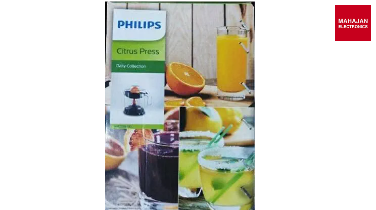 Philips HR2799/00 Citrus Press Juicer with 2-Way Rotation, Adjustable Pulp Selector & 1L Transparent Bowl – Black & Transparent Philips