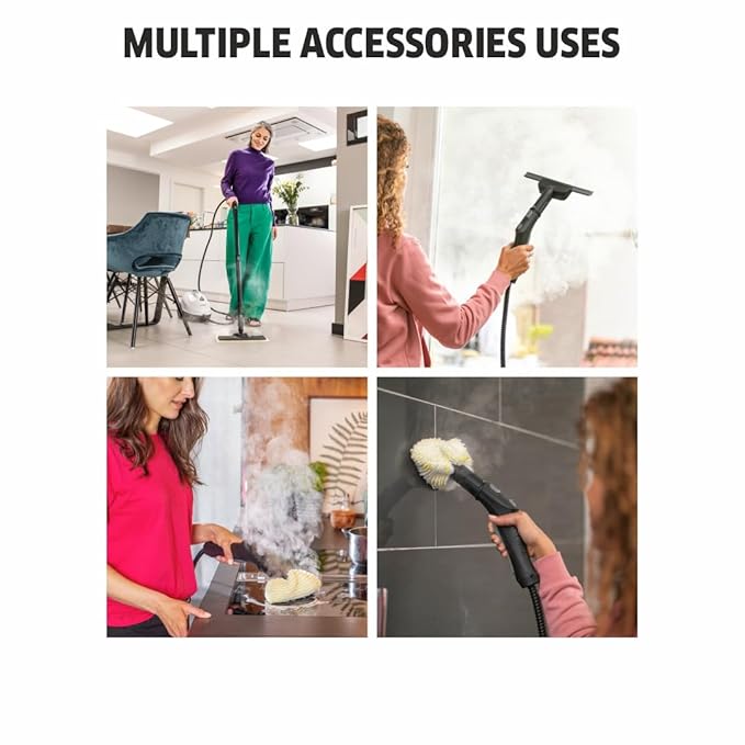 KARCHER SC 2 EasyFix Steam Cleaner, 1500W, 3.2 Bar Pressure, 1200L Steam/L Water, Chemical Free Cleaning, Removes 99.99% Viruses & Bacteria, EasyFix Floor Kit, Ideal for Home Use, German Tech, White-Online Mahajan Electronics