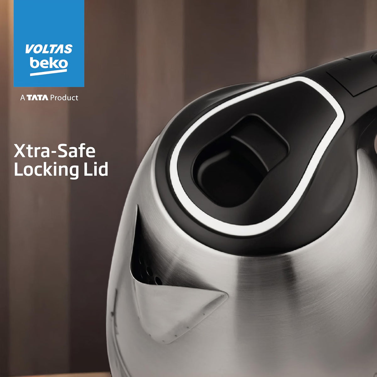 Voltas Beko K135X15H-SL 1.5 L Electric Kettle | 1350W Fast Boil | Stainless Steel | Auto Cut-Off &amp; Dry-Boil Protection | Silver-Online Mahajan Electronics