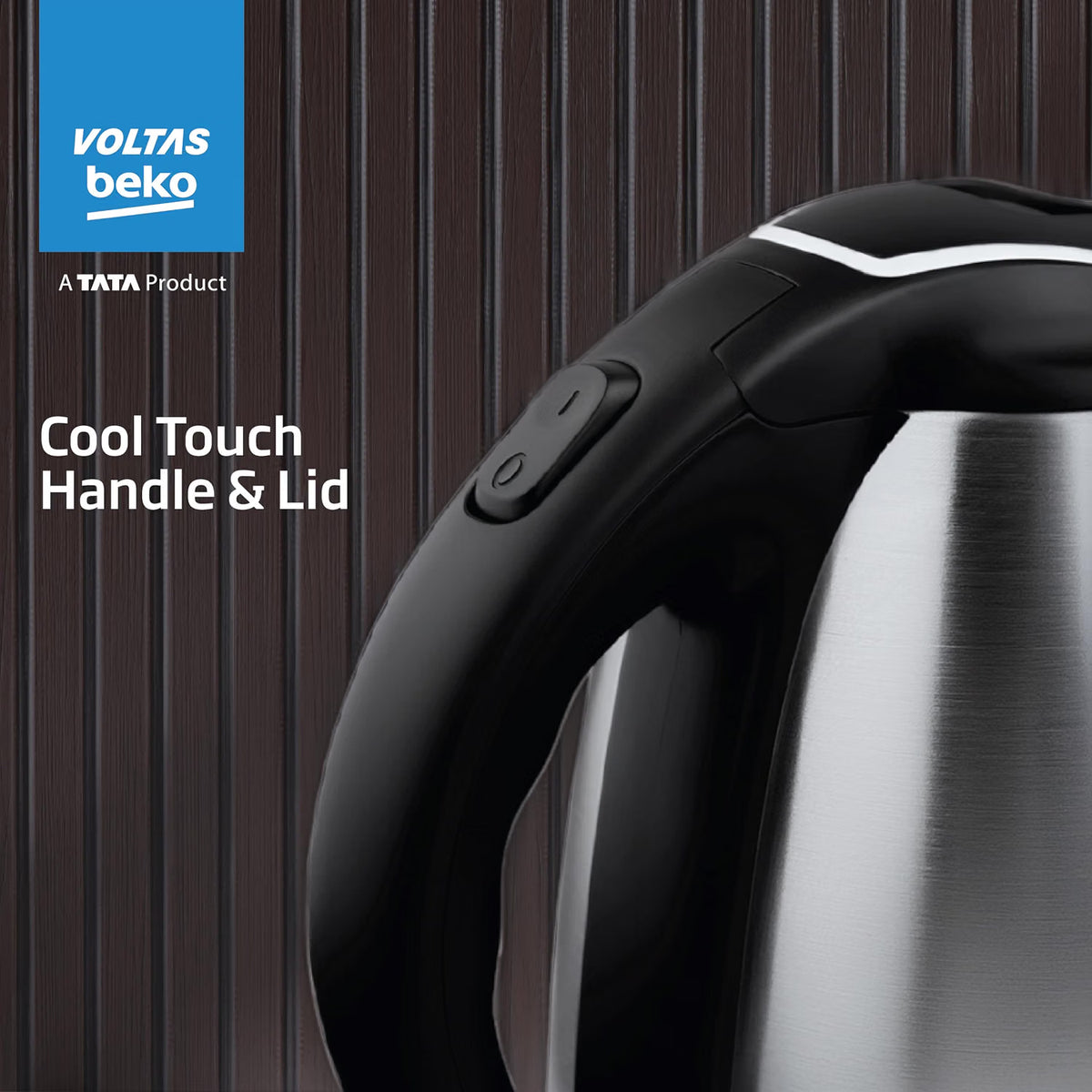 Voltas Beko K135X15H-SL 1.5 L Electric Kettle | 1350W Fast Boil | Stainless Steel | Auto Cut-Off &amp; Dry-Boil Protection | Silver-Online Mahajan Electronics