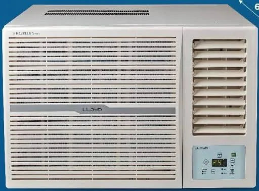 Lloyd GLW12C2YWSEW 1.0 Ton 2 Star Fixed Speed Window AC (100% Copper, White with Silver Deco Strip)-Online Mahajan Electronics