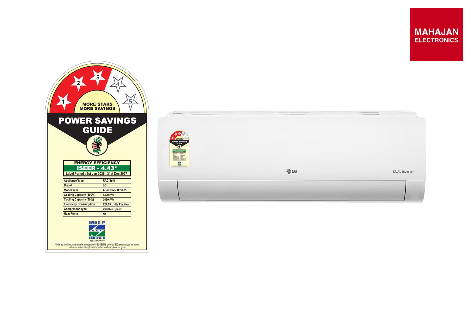 LG AS-Q19MNXE air conditioner image 2 with Mahajan Electronics logo