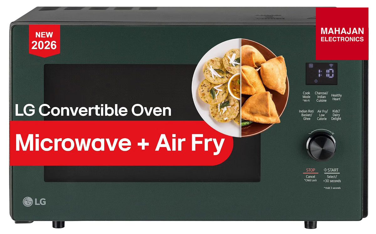 LG MJEN286UJWF 28 L Convertible Microwave Oven with Air Fry, Charcoal Lighting Heater, Wi-Fi Enabled (Black & – Mahajan Electronics Online.