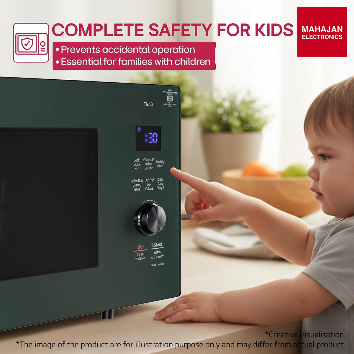LG MJEN286UJWF 28 L Convertible Microwave Oven with Air Fry, Charcoal Lighting Heater, Wi-Fi Enabled (Black & – Mahajan Electronics Online.