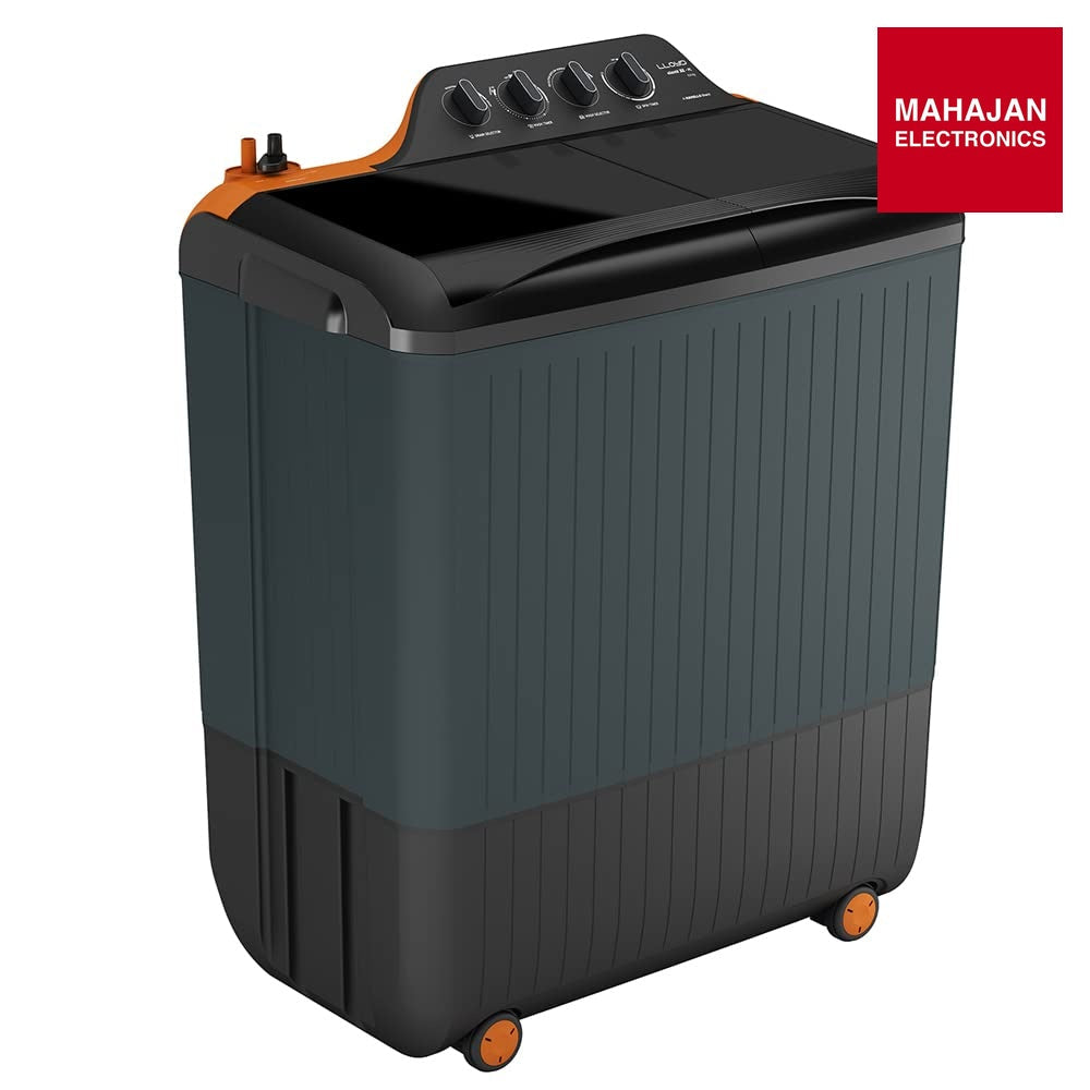 Lloyd GLWMS90HVGEX 9.0 Kg 5 Star Semi-Automatic Washing Machine | Dual Magic Filters | Toughened Glass Lids | Anti-Bacterial Body | Vibrant Orange & Grey Lloyd