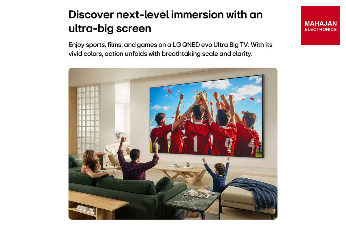 LG 65QNED85BLA 164 cm (65) LG QNED evo AI 4K MiniLED TV with α8 AI Processor Gen3, with HDR10 Pro 2026 – Mahajan Electronics Online.