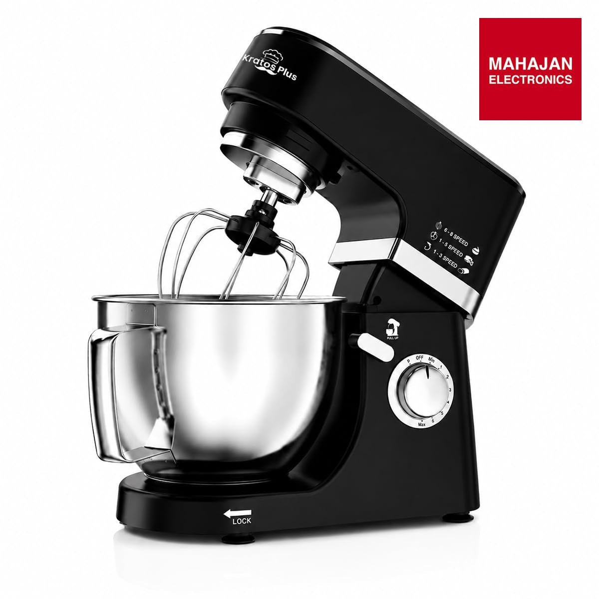INALSA Stand Mixer 1200W|Pure Copper Motor|5.3L SS Bowl With Splash Guard|Metal Gears for Extra – Mahajan Electronics Online.