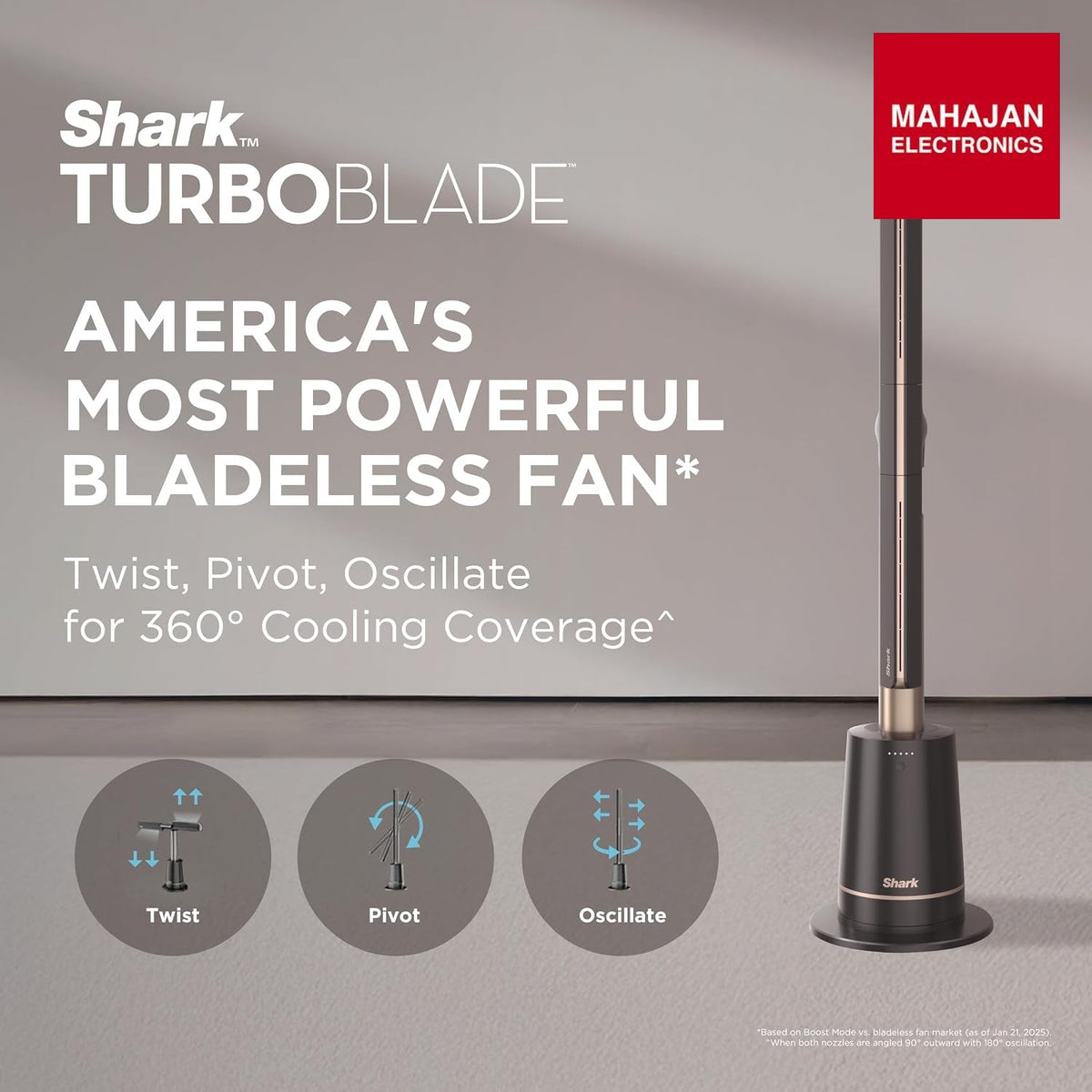 Shark TF200SM Turboblade Bladeless Fan, Charcoal Grey Shark – Mahajan Electronics Online.