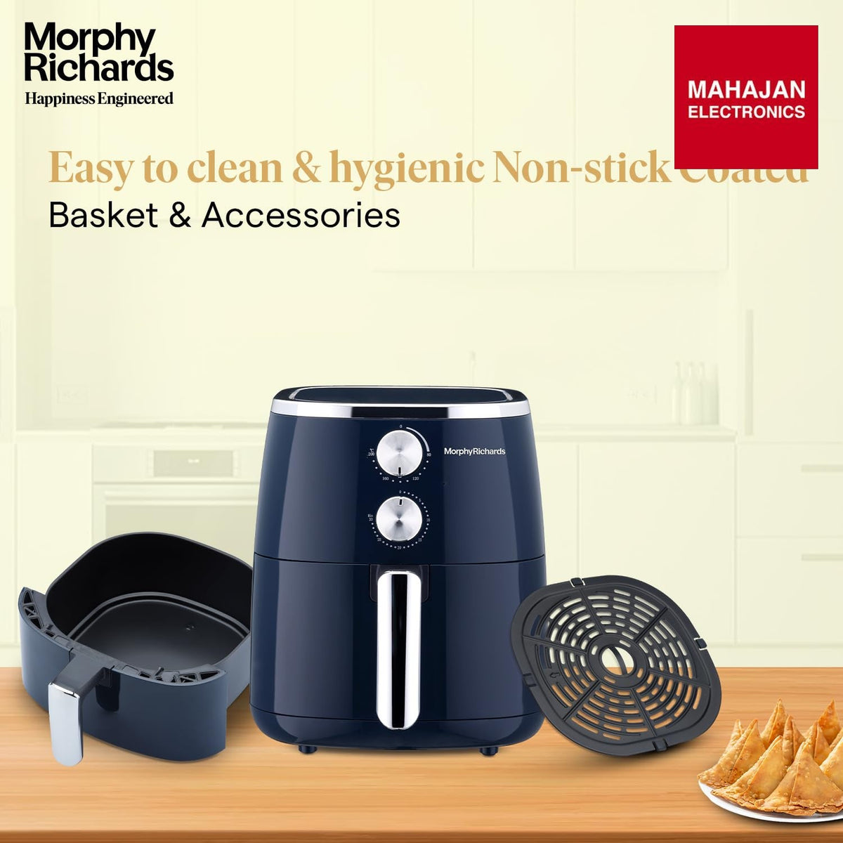Morphy Richards 5 Litre Classic Crisp Pro Air Fryer|Easy Knob Control|Adjustable Time & Temperature – Mahajan Electronics Online.